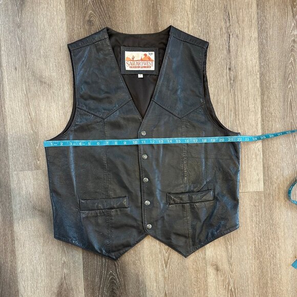 Vintage Men's Dark Chocolate Brown Vest Size L - Picture 3 of 6